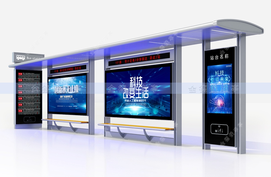 不锈钢候车亭-004